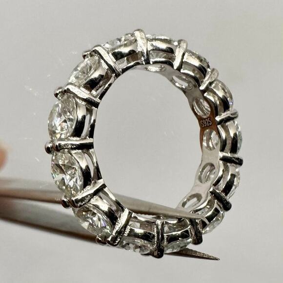 7 Ct Moissanite Diamond Eternity Ring Wedding Anniversary Band 5mm Iced Out - Picture 3 of 12